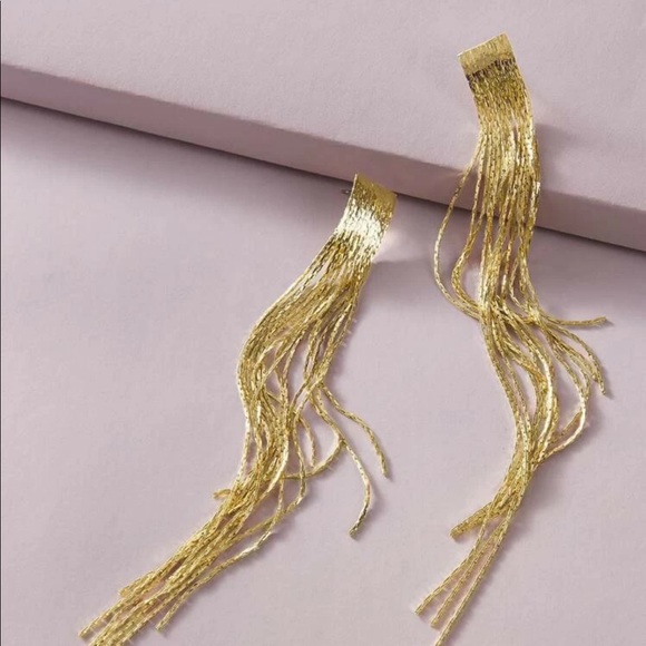 Gold Tassel Earrings NWT ✨ - Picture 2 of 4